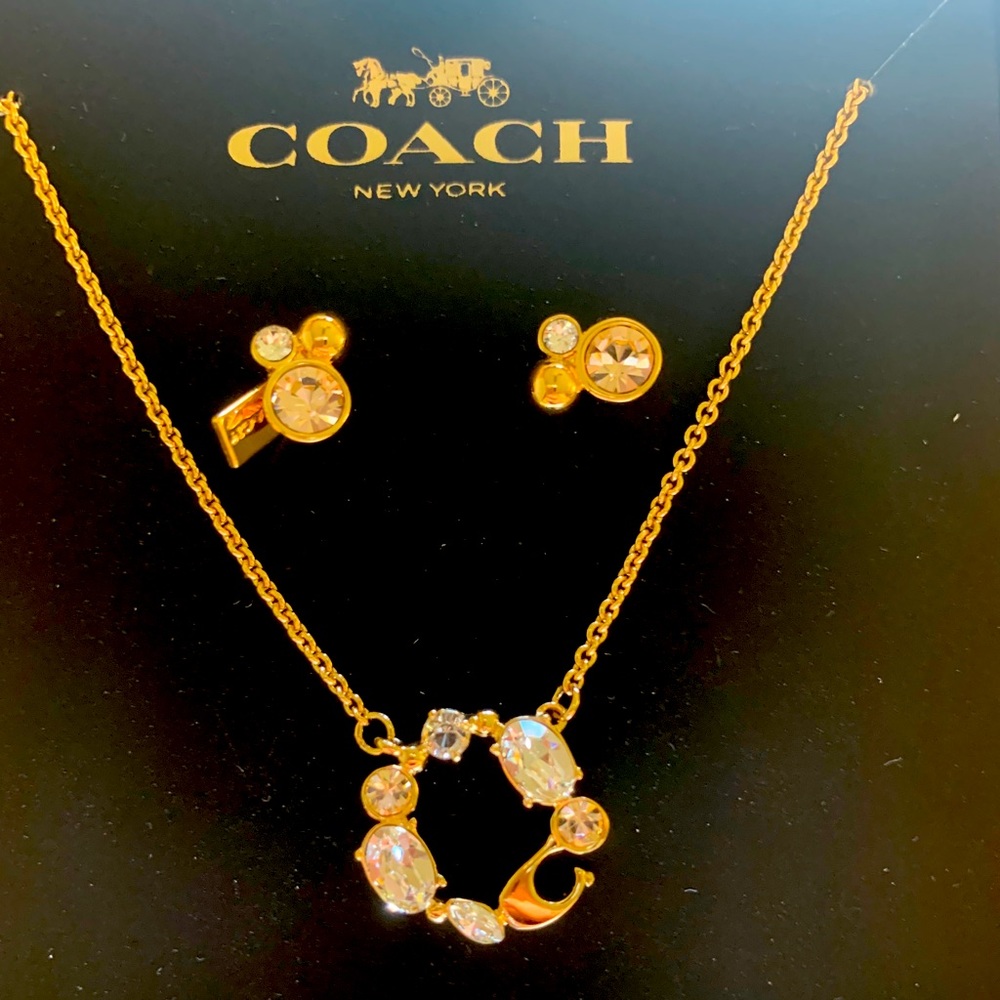 Coach Cluster Necklace Set NWT